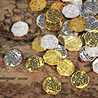 Hicarer Moneda de Metal de Pirata Réplicas de Doblones Españoles Juguetes de Monedas de Tesoro Pirata para Favores de…